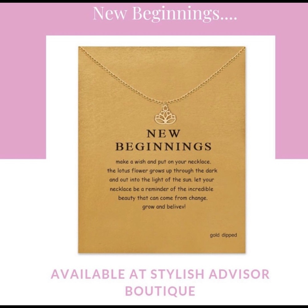 New Beginnings Lotus Pendant Necklace